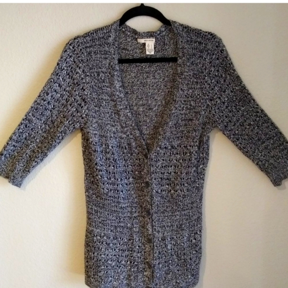 DKNY fitted 3/4 sleeve cardigan sweater